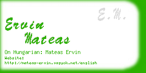 ervin mateas business card